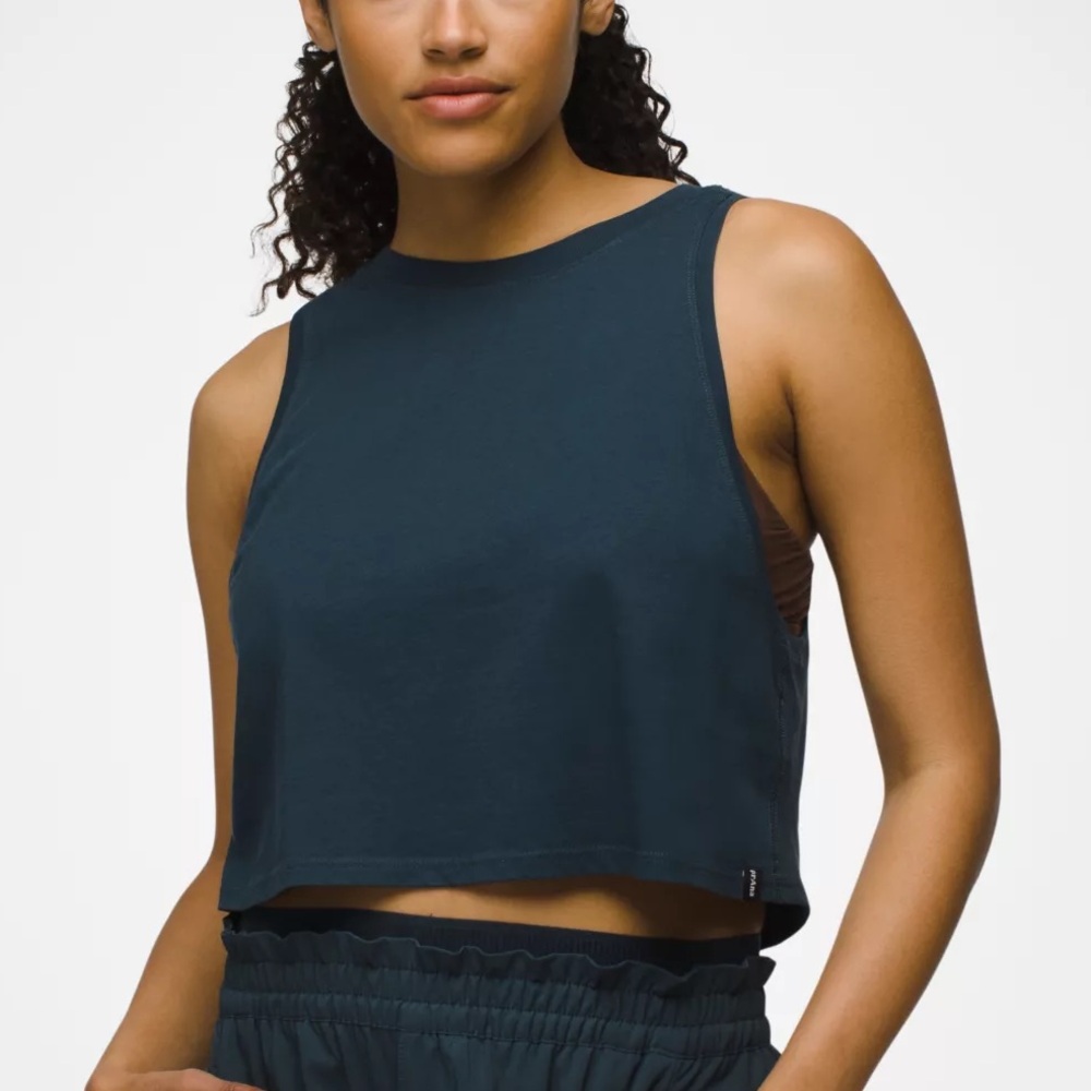 Prana Women's Dark Teal Crop Tank Top